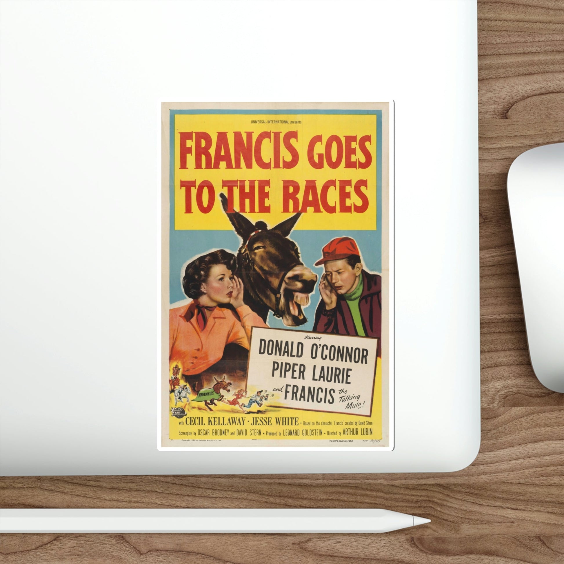 Francis Goes to the Races 1951 Movie Poster STICKER Vinyl Die-Cut Decal-The Sticker Space