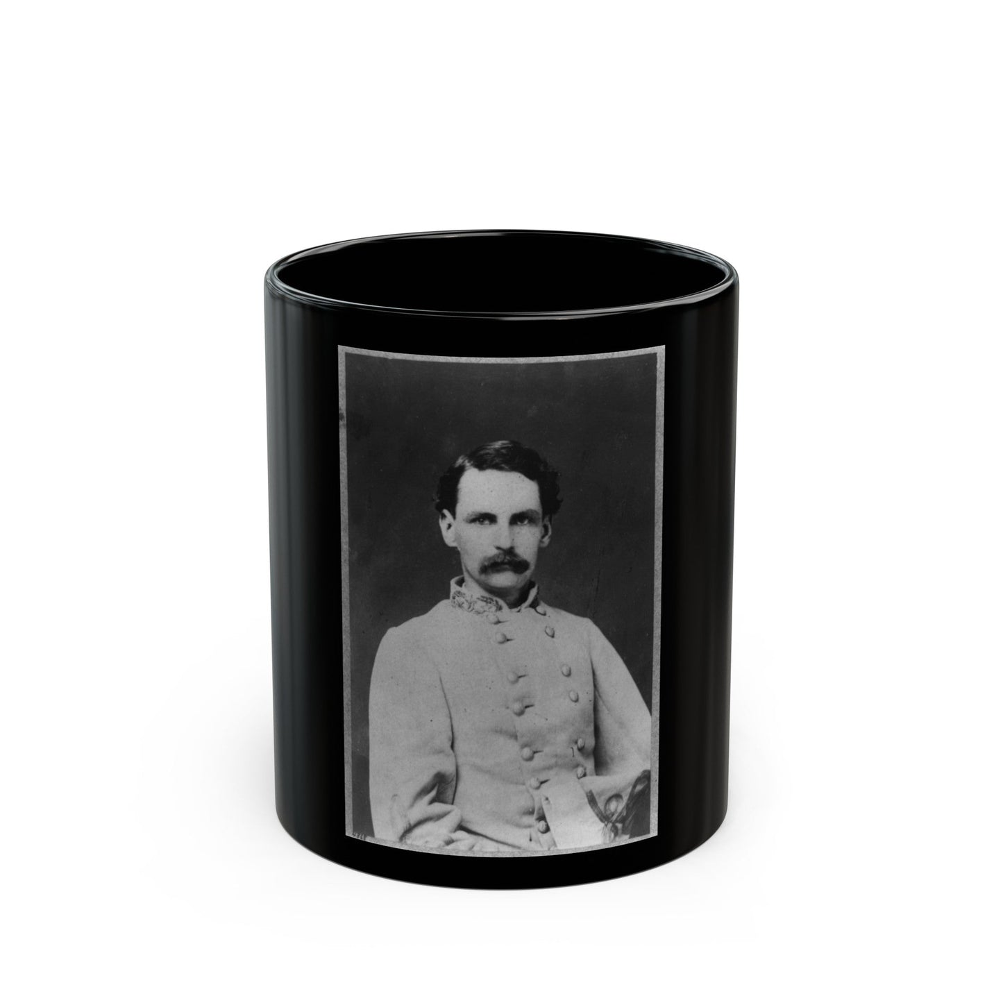 Francis Redding Tillou Nicholls, Half-Length Portrait, Facing Right, In Uniform (U.S. Civil War) Black Coffee Mug-11oz-The Sticker Space