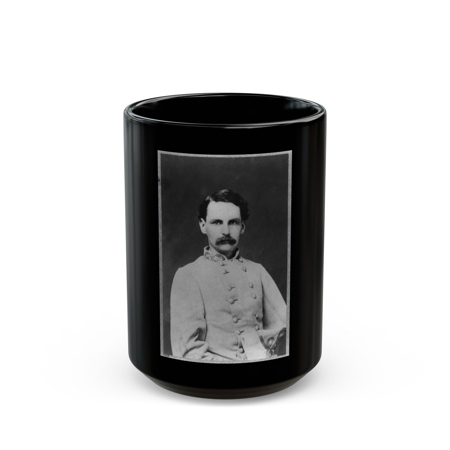 Francis Redding Tillou Nicholls, Half-Length Portrait, Facing Right, In Uniform (U.S. Civil War) Black Coffee Mug-15oz-The Sticker Space