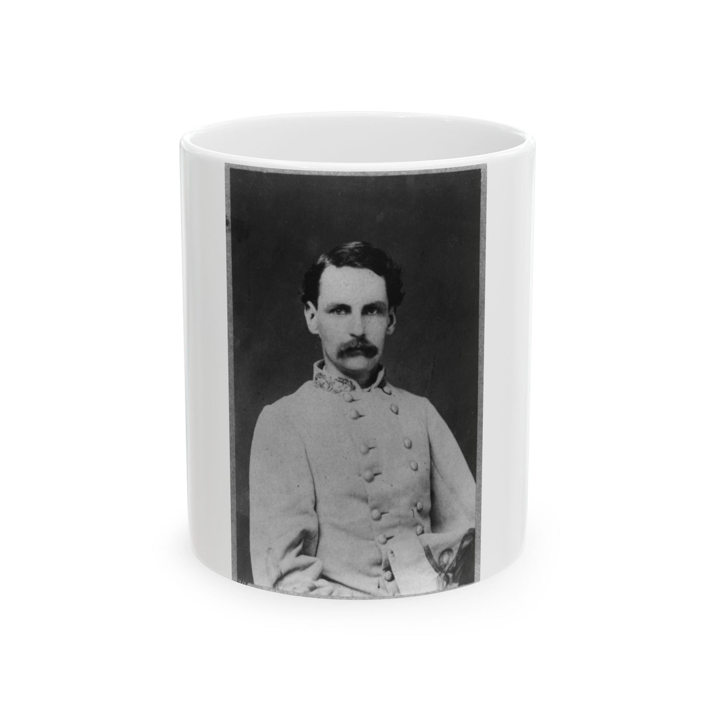 Francis Redding Tillou Nicholls, Half-Length Portrait, Facing Right, In Uniform (U.S. Civil War) White Coffee Mug-11oz-The Sticker Space