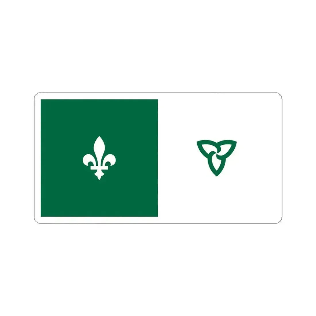 Franco-Ontarian flag (Canada) STICKER Vinyl Kiss-Cut Decal 4 Inch White - The Sticker Space