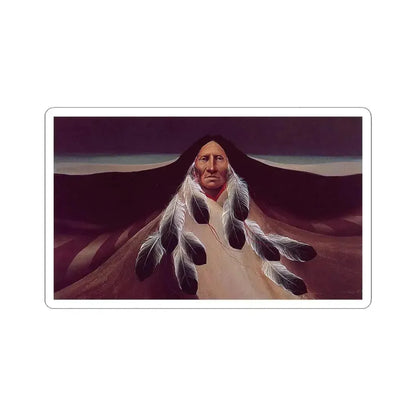 Frank Howell, Distant Mountains (Native Americans in Art) STICKER Vinyl Kiss-Cut Decal 4 Inch White - The Sticker Space