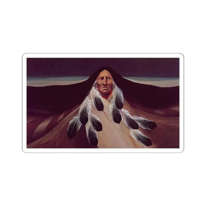 Frank Howell, Distant Mountains (Native Americans in Art) STICKER Vinyl Kiss-Cut Decal 6 Inch White - The Sticker Space