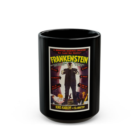 FRANKENSTEIN 1931 Movie Poster - Black Coffee Mug-15oz-The Sticker Space