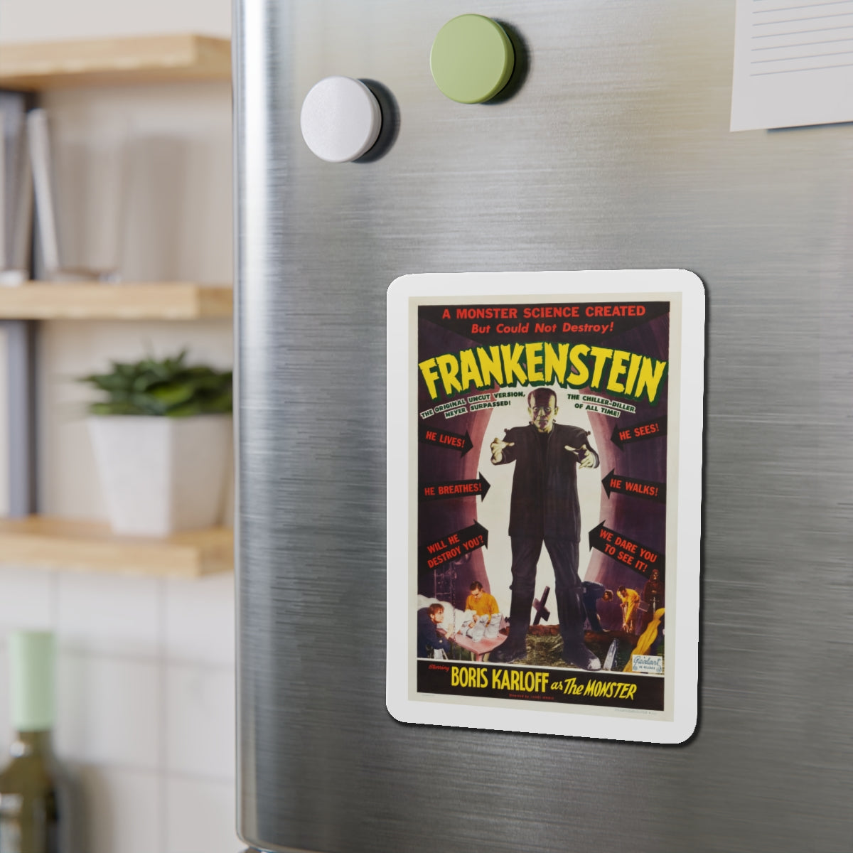 FRANKENSTEIN 1931 Movie Poster - Die-Cut Magnet-The Sticker Space