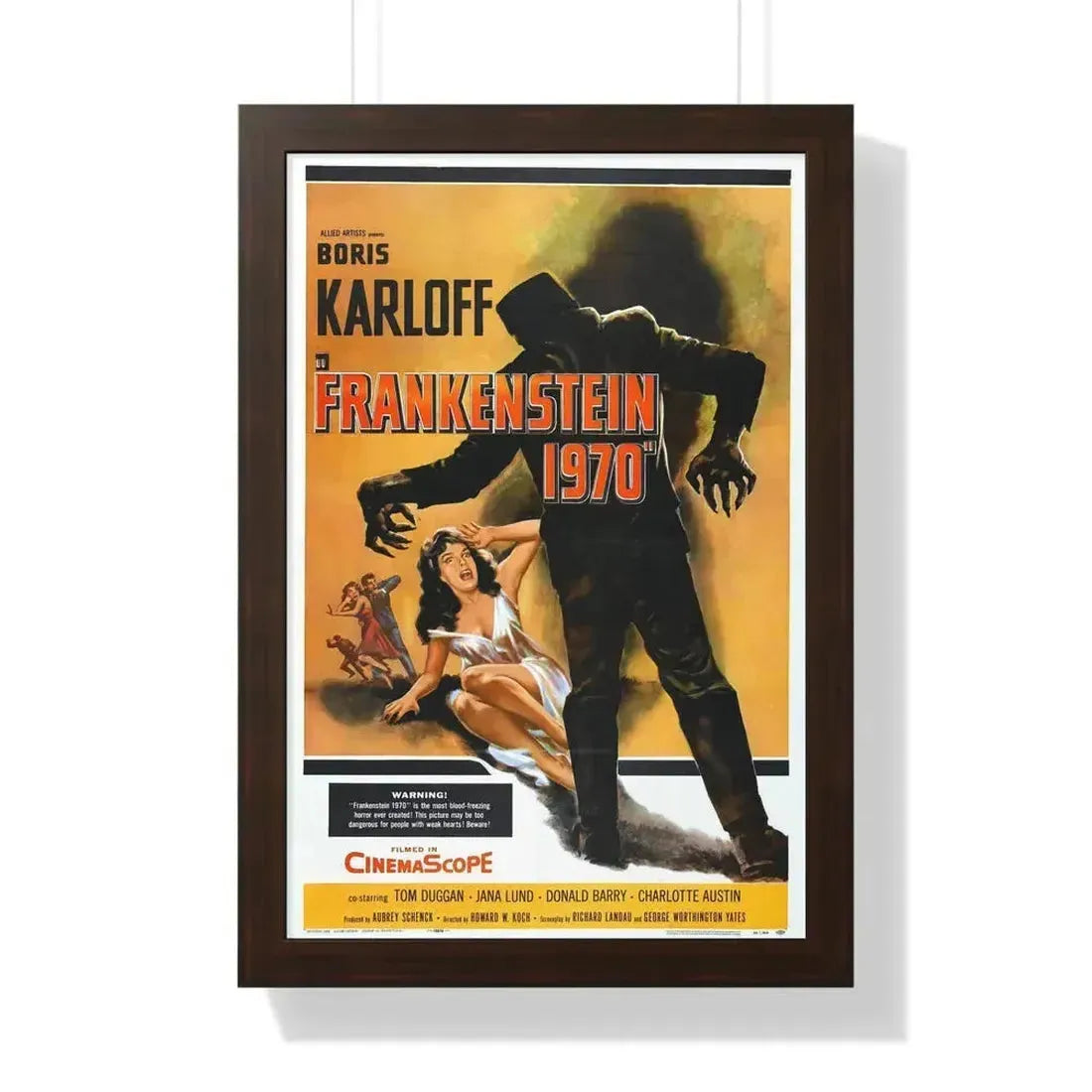 FRANKENSTEIN 1970 (2) 1958 - Framed Movie Poster 16″ x 24″ Walnut - The Sticker Space
