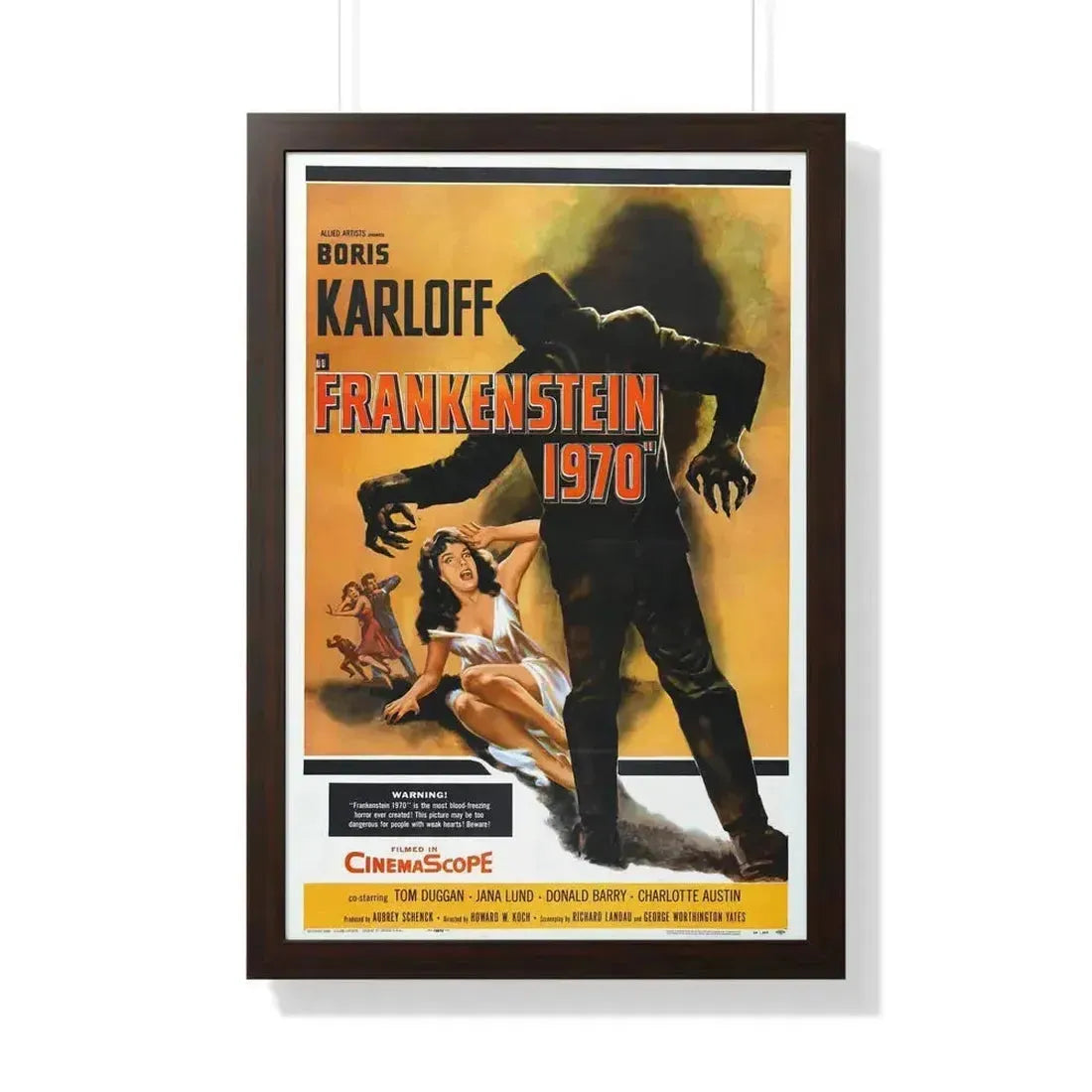 FRANKENSTEIN 1970 (2) 1958 - Framed Movie Poster 20" x 30" Walnut - The Sticker Space