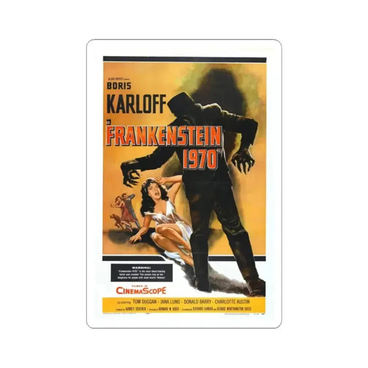 FRANKENSTEIN 1970 (2) 1958 Movie Poster - STICKER Vinyl Kiss-Cut Decal 2 Inch White - The Sticker Space