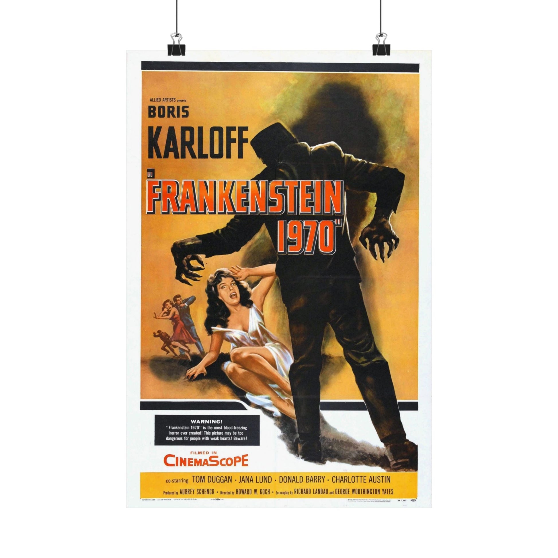 FRANKENSTEIN 1970 (2) 1958 - Paper Movie Poster-12″ x 18″-The Sticker Space