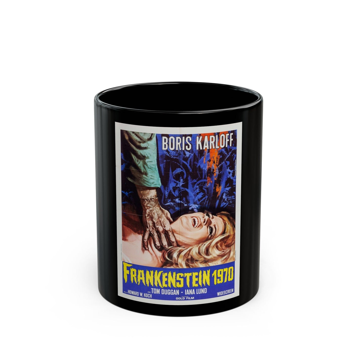 FRANKENSTEIN 1970 (ITALIAN) 1958 Movie Poster - Black Coffee Mug-11oz-The Sticker Space