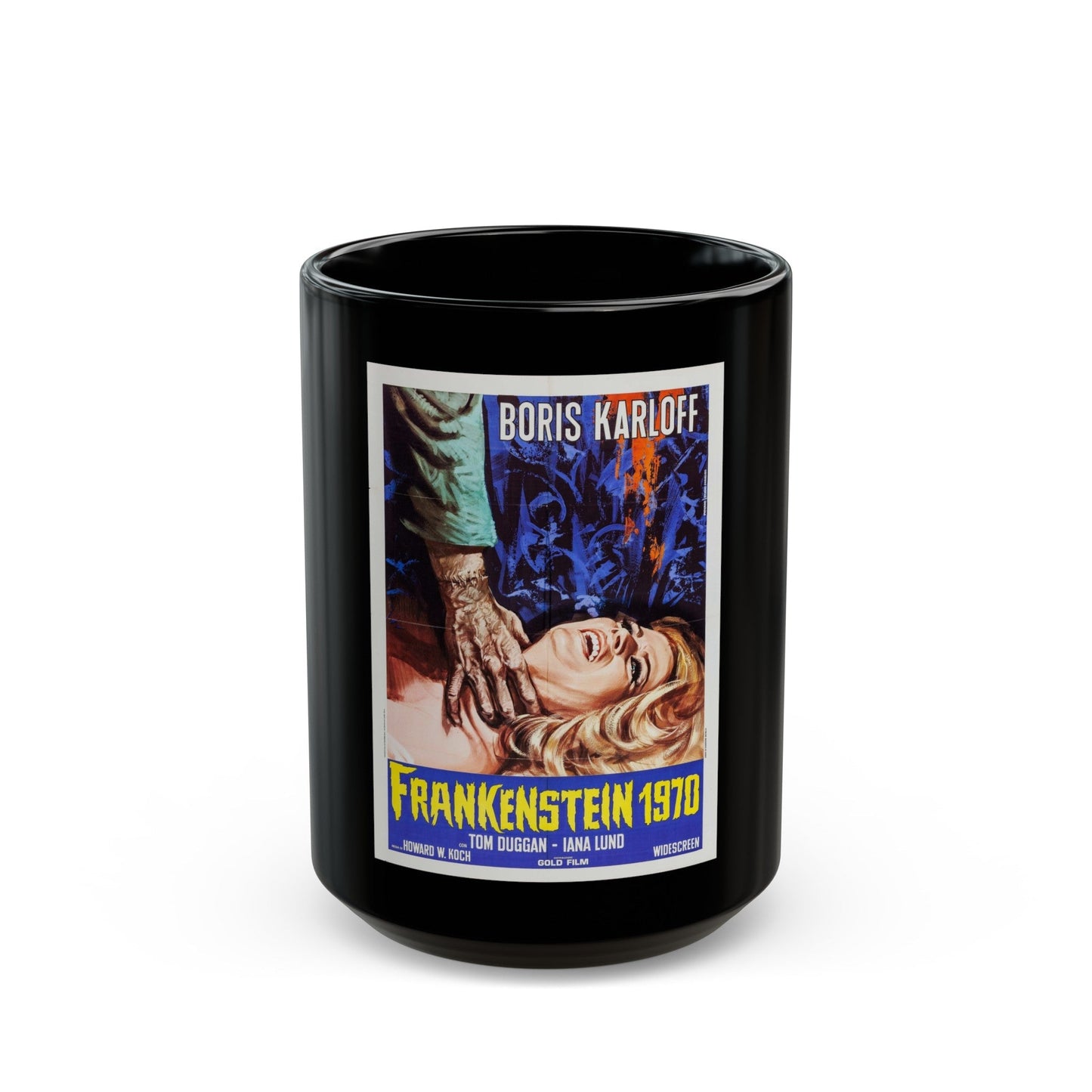 FRANKENSTEIN 1970 (ITALIAN) 1958 Movie Poster - Black Coffee Mug-15oz-The Sticker Space