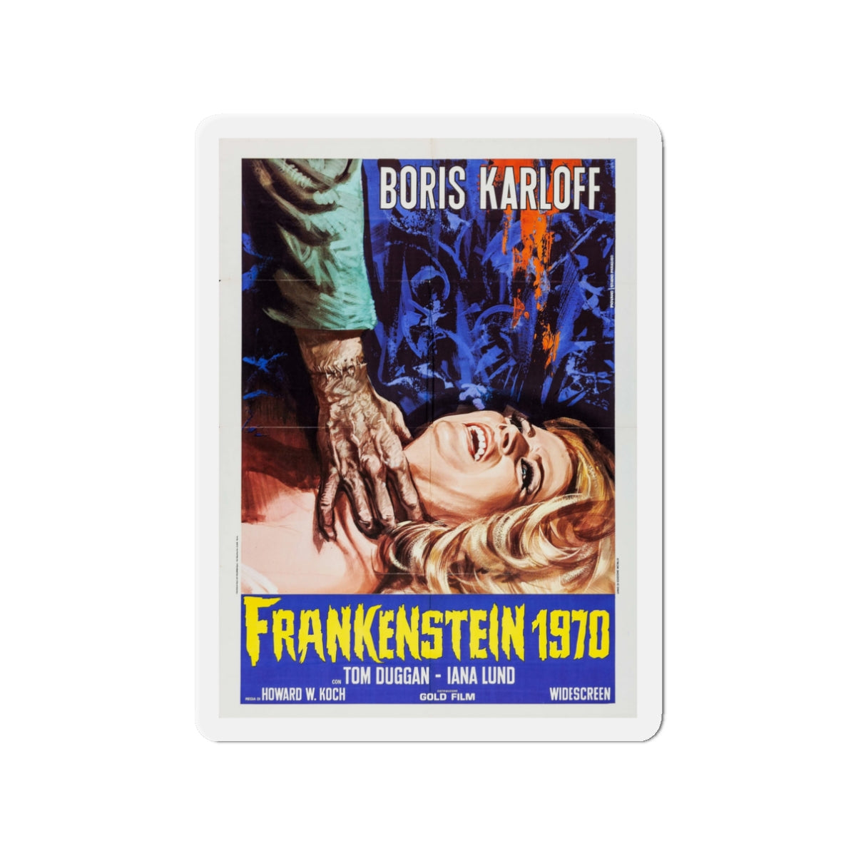 FRANKENSTEIN 1970 (ITALIAN) 1958 Movie Poster - Die-Cut Magnet-3" x 3"-The Sticker Space