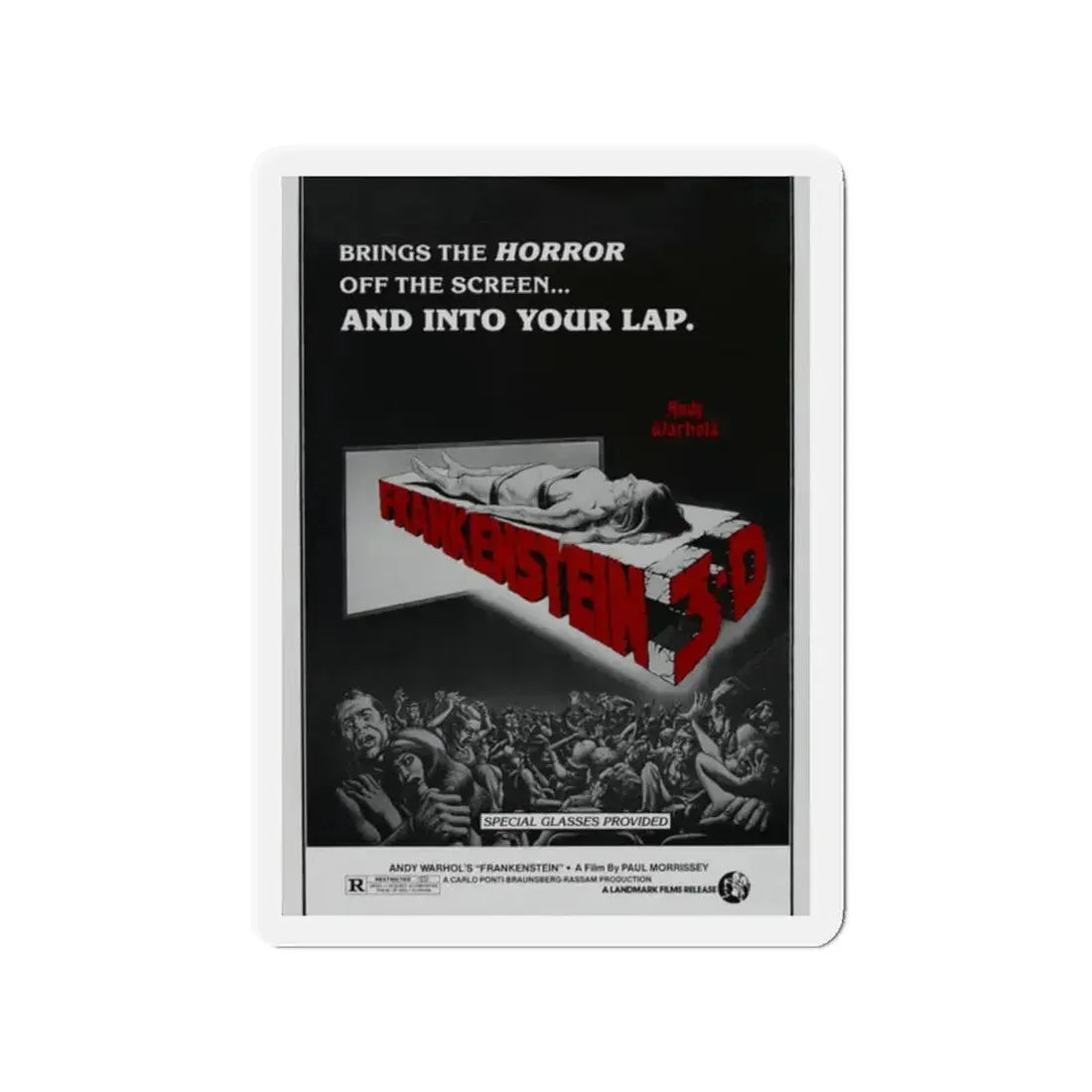 FRANKENSTEIN 3-D 1973 Movie Poster - Refrigerator Magnet 2 Inch - The Sticker Space