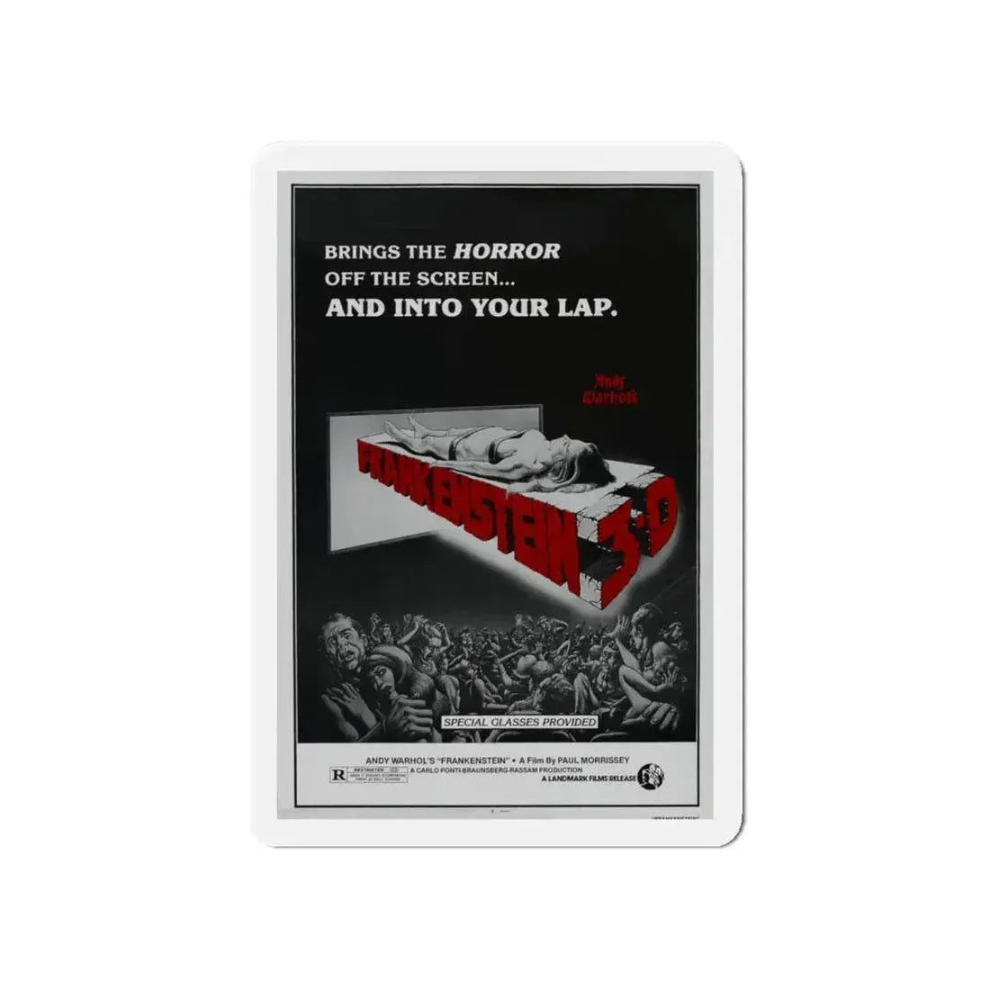 FRANKENSTEIN 3-D 1973 Movie Poster - Refrigerator Magnet 5 Inch - The Sticker Space