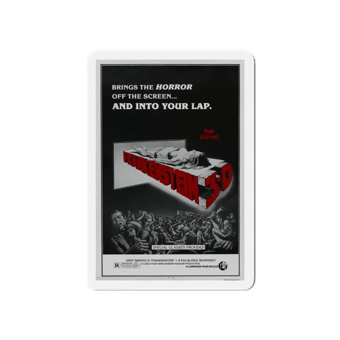 FRANKENSTEIN 3-D 1973 Movie Poster - Refrigerator Magnet 6 Inch - The Sticker Space