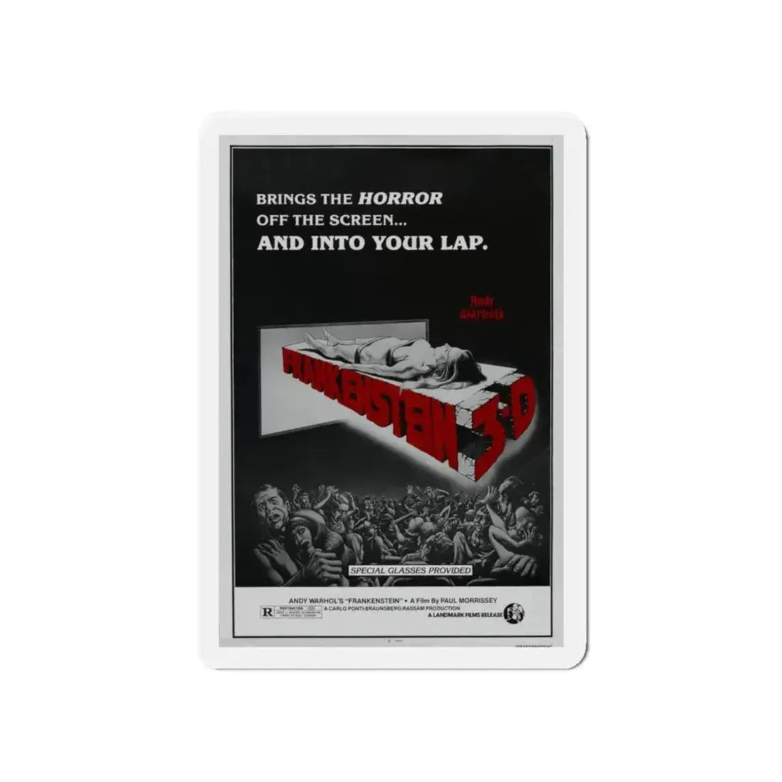 FRANKENSTEIN 3-D 1973 Movie Poster - Refrigerator Magnet - The Sticker Space