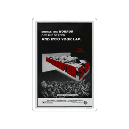 FRANKENSTEIN 3-D 1973 Movie Poster STICKER Vinyl Die-Cut Decal 3 Inch - The Sticker Space