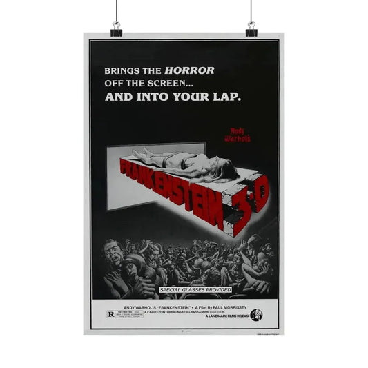 FRANKENSTEIN 3-D 1973 - Paper Movie Poster 12″ x 18″ Matte - The Sticker Space