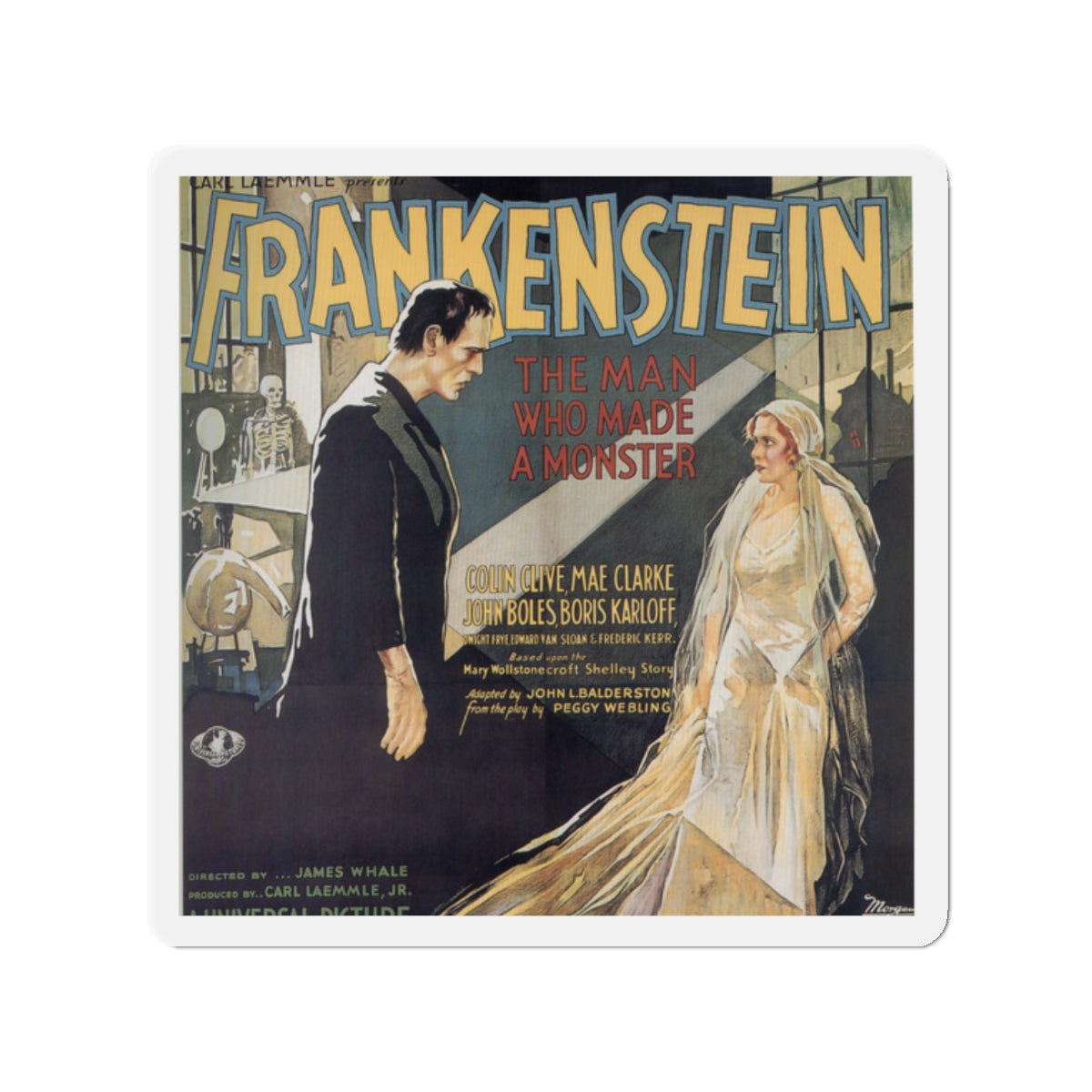 FRANKENSTEIN (4) 1931 Movie Poster - Die-Cut Magnet-2" x 2"-The Sticker Space