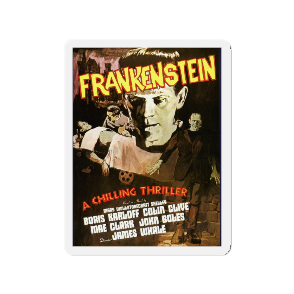 FRANKENSTEIN (5) 1931 Movie Poster - Die-Cut Magnet-2" x 2"-The Sticker Space