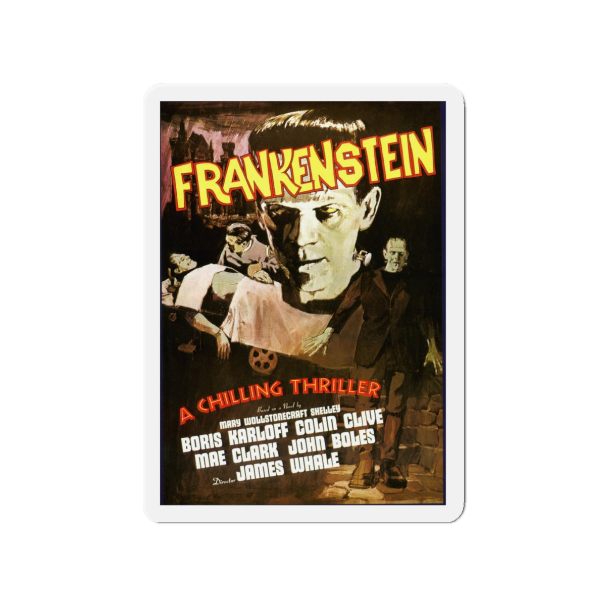 FRANKENSTEIN (5) 1931 Movie Poster - Die-Cut Magnet-4" x 4"-The Sticker Space