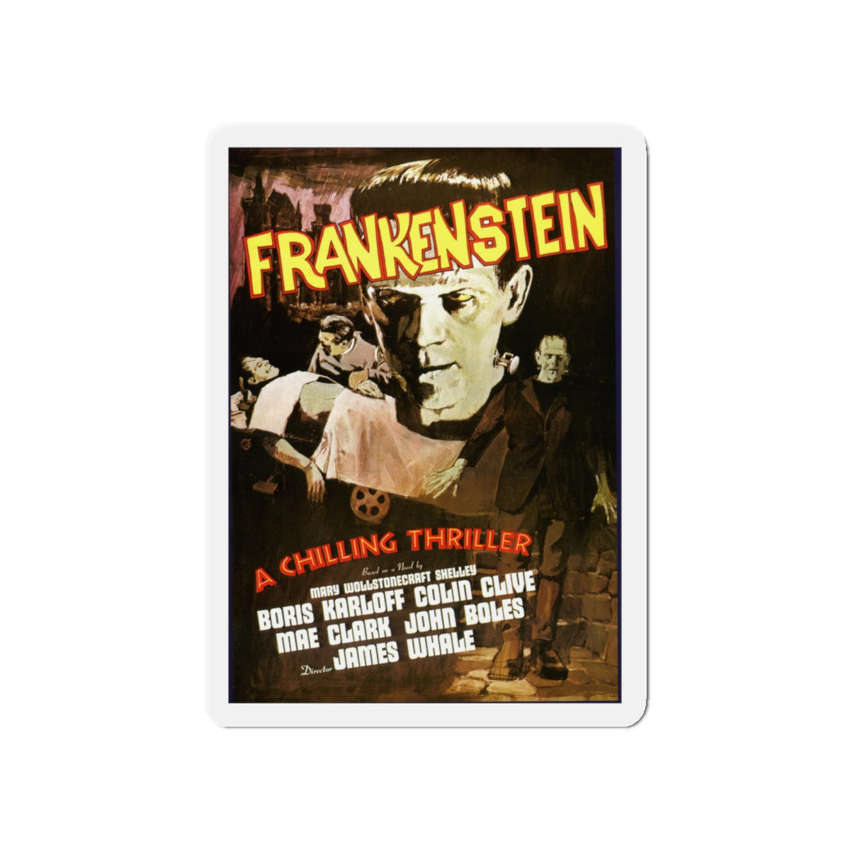 FRANKENSTEIN (5) 1931 Movie Poster - Die-Cut Magnet-5" x 5"-The Sticker Space