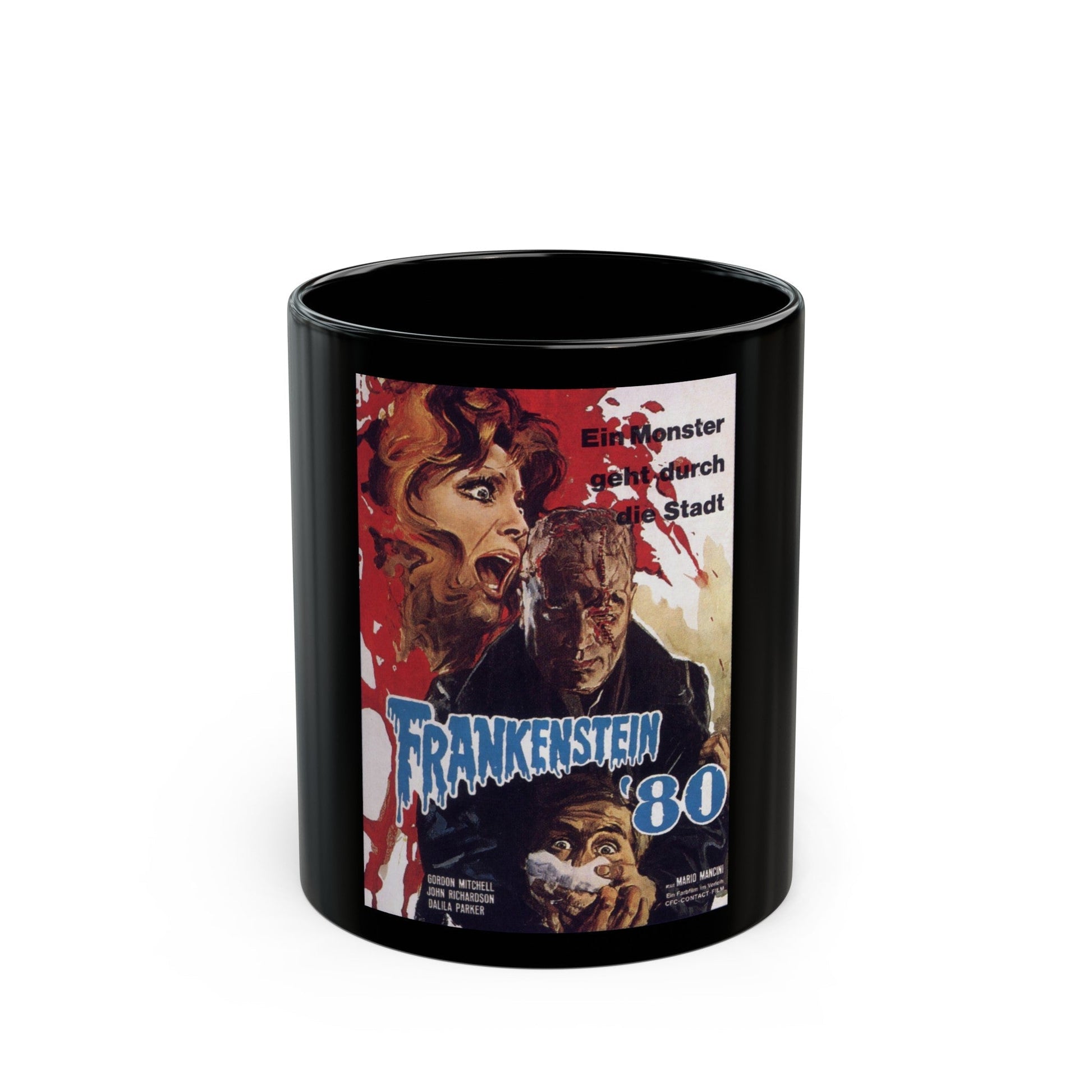 FRANKENSTEIN '80 1972 Movie Poster - Black Coffee Mug-11oz-The Sticker Space