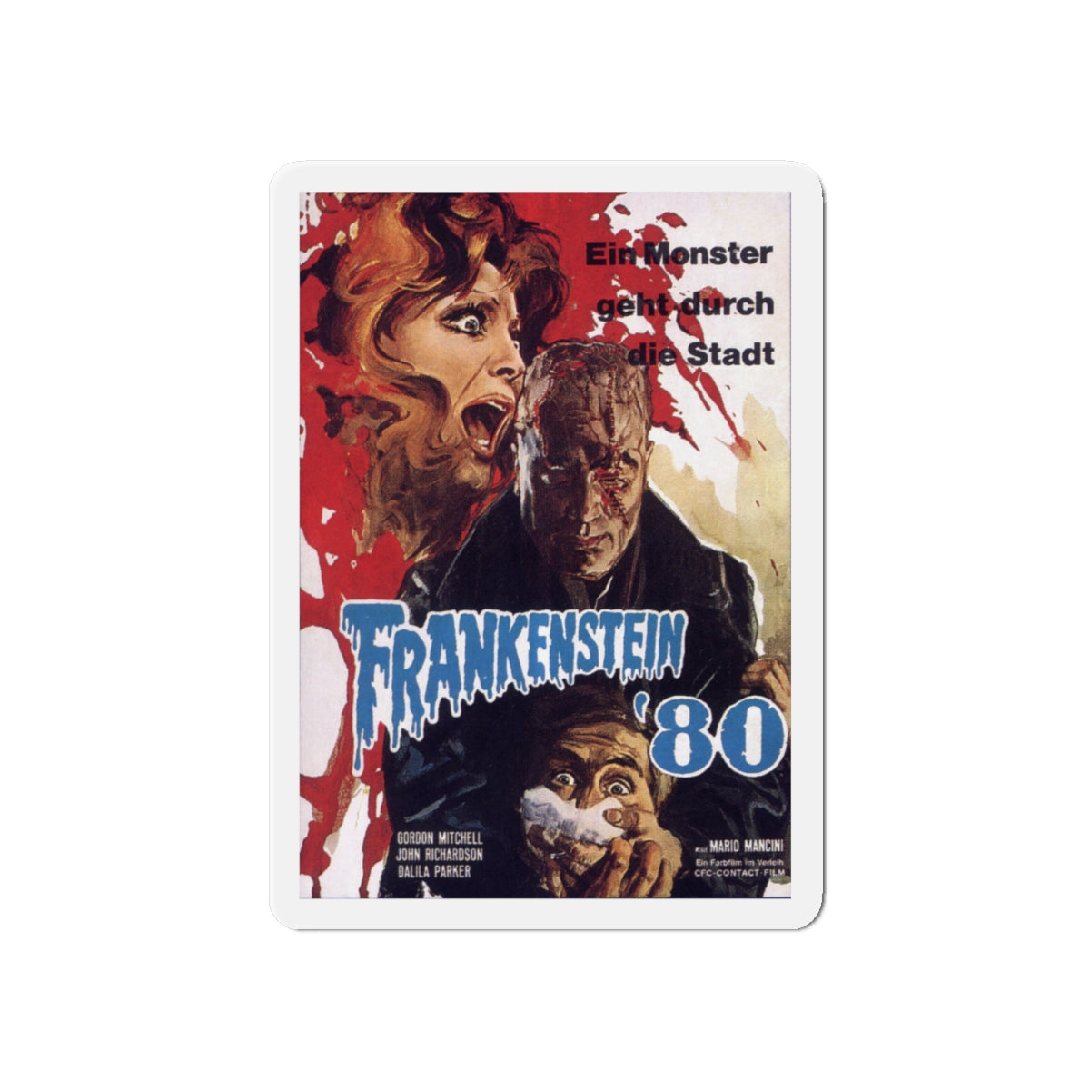 FRANKENSTEIN '80 1972 Movie Poster - Die-Cut Magnet-6 × 6"-The Sticker Space