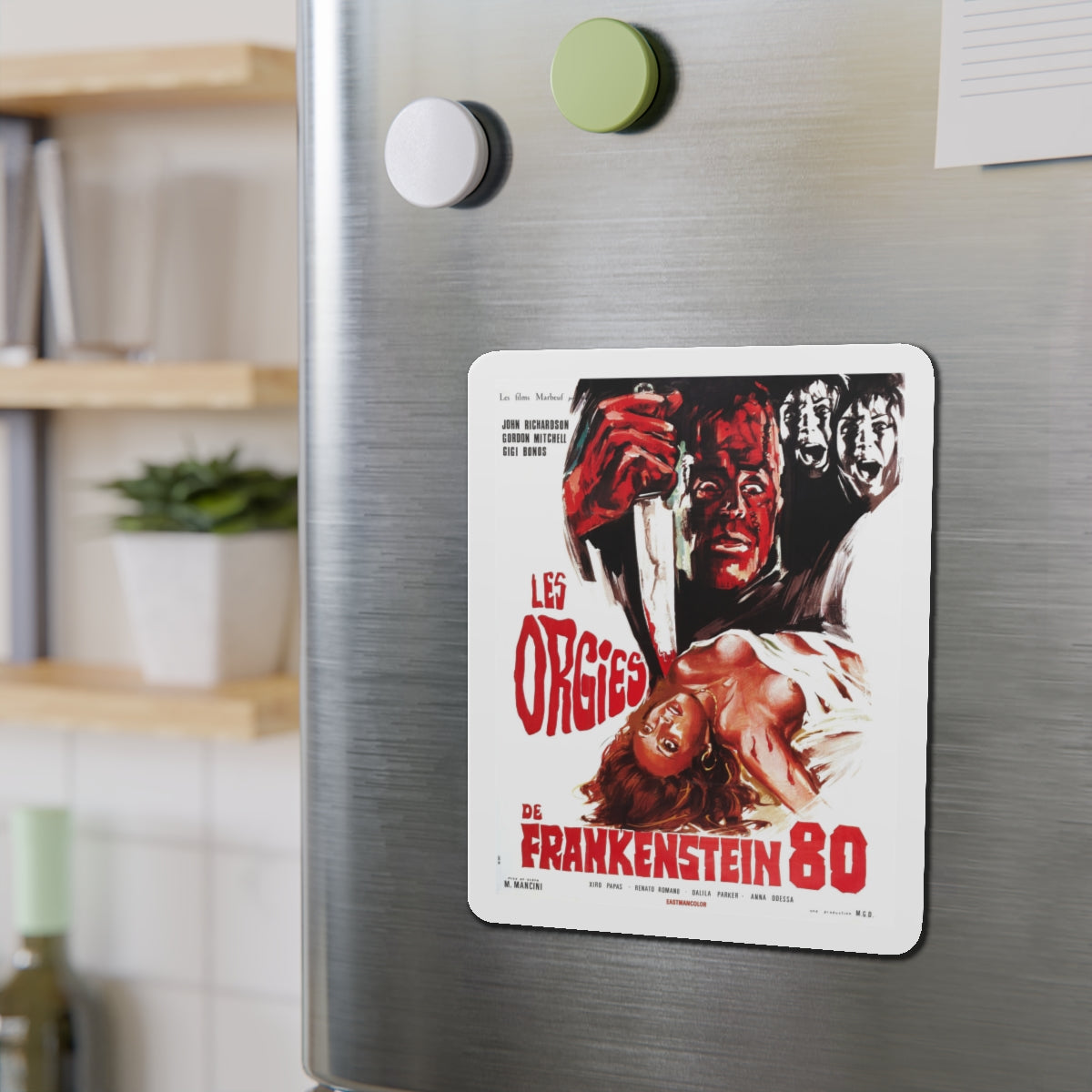 FRANKENSTEIN '80 (FRENCH) 1972 Movie Poster - Die-Cut Magnet-The Sticker Space