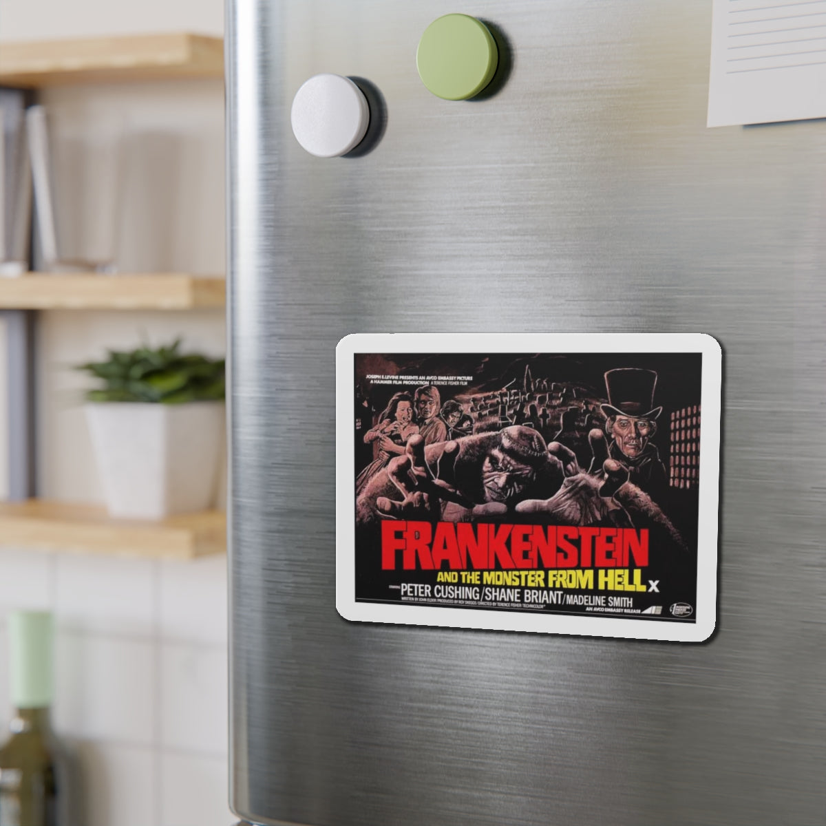 FRANKENSTEIN AND THE MONSTER FROM HELL 1974 Movie Poster - Die-Cut Magnet-The Sticker Space