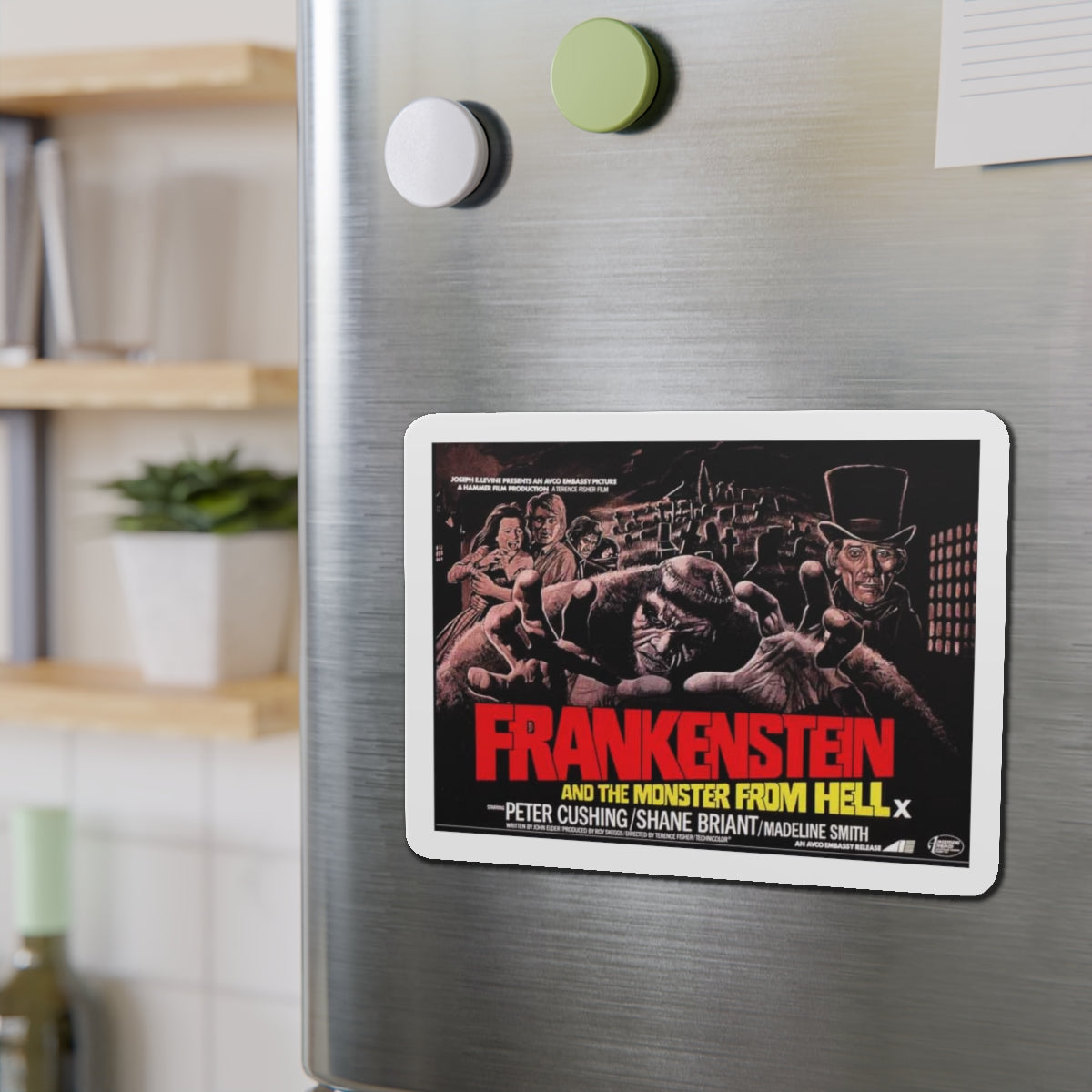 FRANKENSTEIN AND THE MONSTER FROM HELL 1974 Movie Poster - Die-Cut Magnet-The Sticker Space