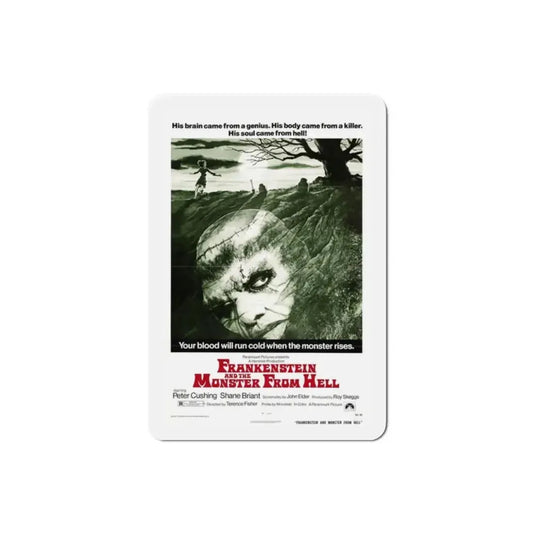 Frankenstein and the Monster from Hell 1974 Movie Poster Refrigerator Magnet 2 Inch - The Sticker Space