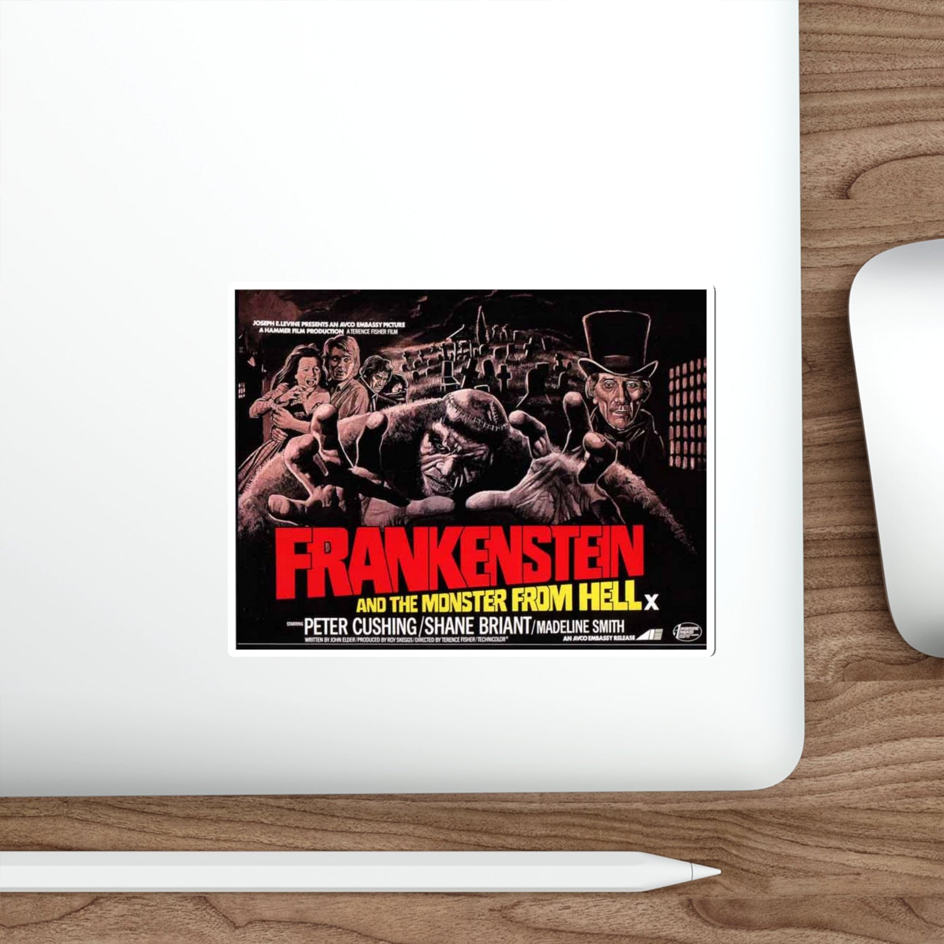 FRANKENSTEIN AND THE MONSTER FROM HELL 1974 Movie Poster STICKER Vinyl Die-Cut Decal-The Sticker Space