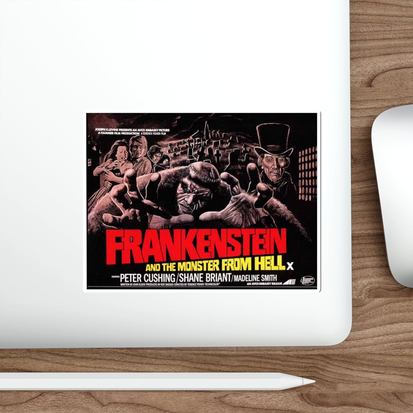 FRANKENSTEIN AND THE MONSTER FROM HELL 1974 Movie Poster STICKER Vinyl Die-Cut Decal-The Sticker Space