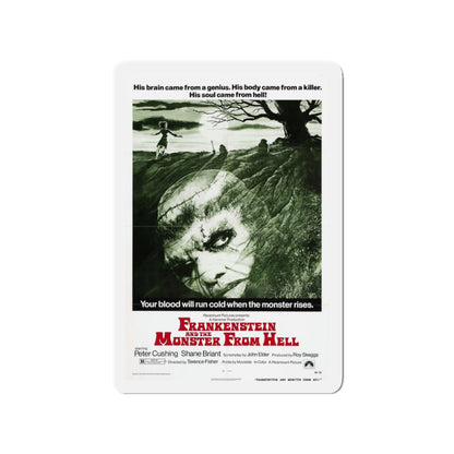 FRANKENSTEIN AND THE MONSTER FROM HELL (2) 1974 Movie Poster - Die-Cut Magnet-3" x 3"-The Sticker Space