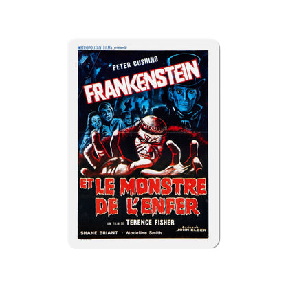 FRANKENSTEIN AND THE MONSTER FROM HELL (FRENCH) 1974 Movie Poster - Die-Cut Magnet-3" x 3"-The Sticker Space