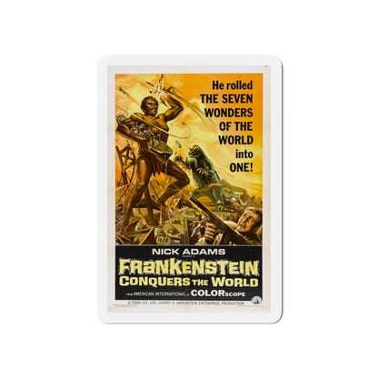 FRANKENSTEIN CONQUERS THE WORLD 1966 Movie Poster - Die-Cut Magnet-5" x 5"-The Sticker Space