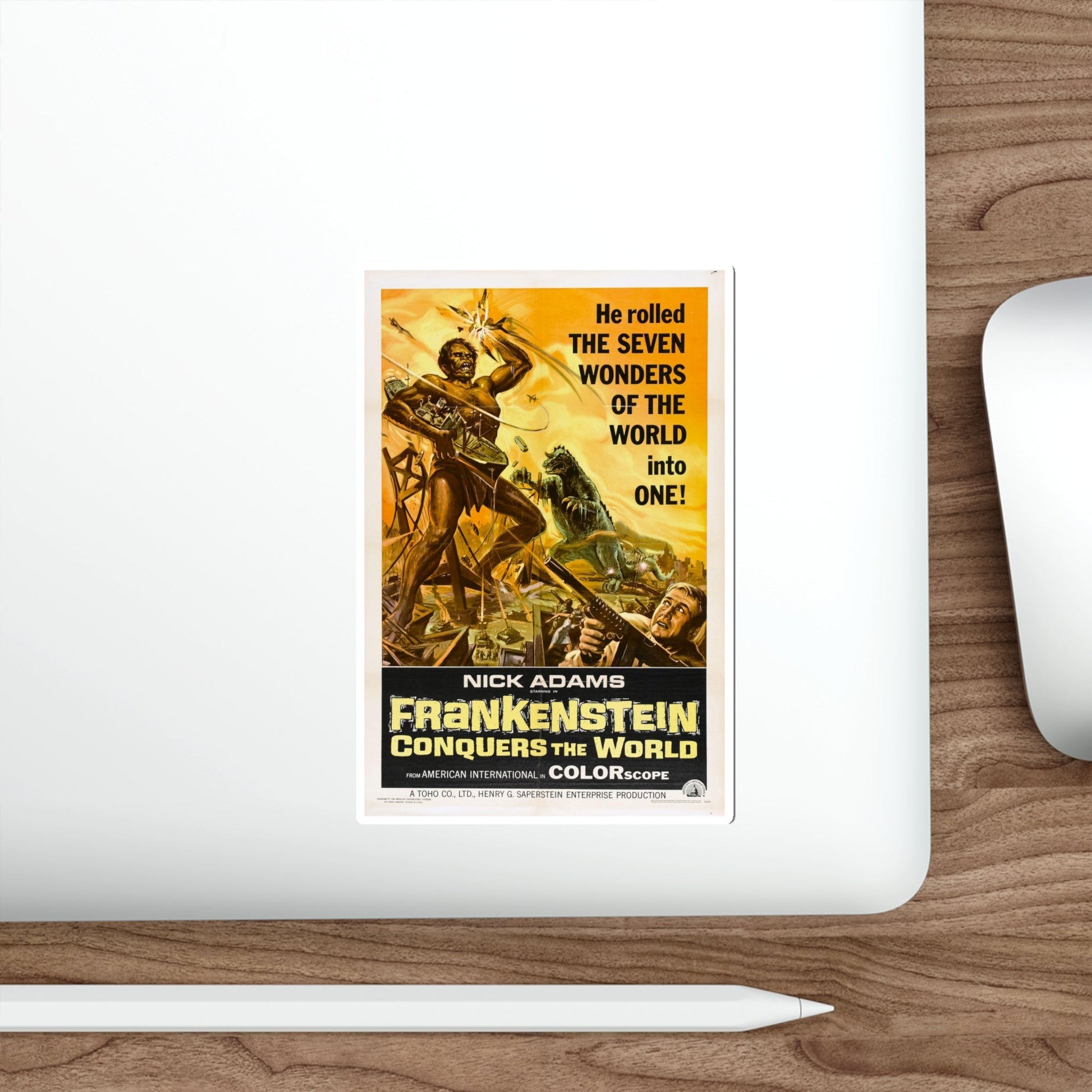 FRANKENSTEIN CONQUERS THE WORLD 1966 Movie Poster STICKER Vinyl Die-Cut Decal-The Sticker Space