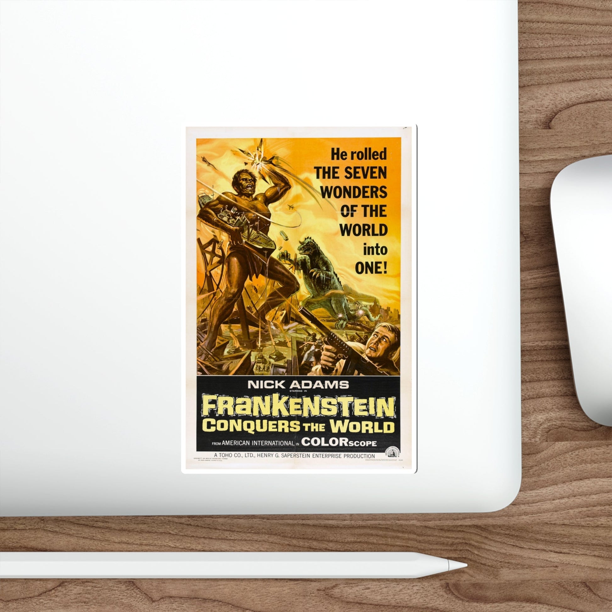 FRANKENSTEIN CONQUERS THE WORLD 1966 Movie Poster STICKER Vinyl Die-Cut Decal-The Sticker Space