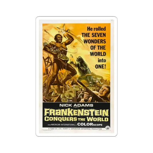 FRANKENSTEIN CONQUERS THE WORLD 1966 Movie Poster - STICKER Vinyl Kiss-Cut Decal 2 Inch White - The Sticker Space