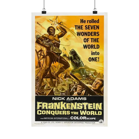 FRANKENSTEIN CONQUERS THE WORLD 1966 - Paper Movie Poster 12″ x 18″ Matte - The Sticker Space
