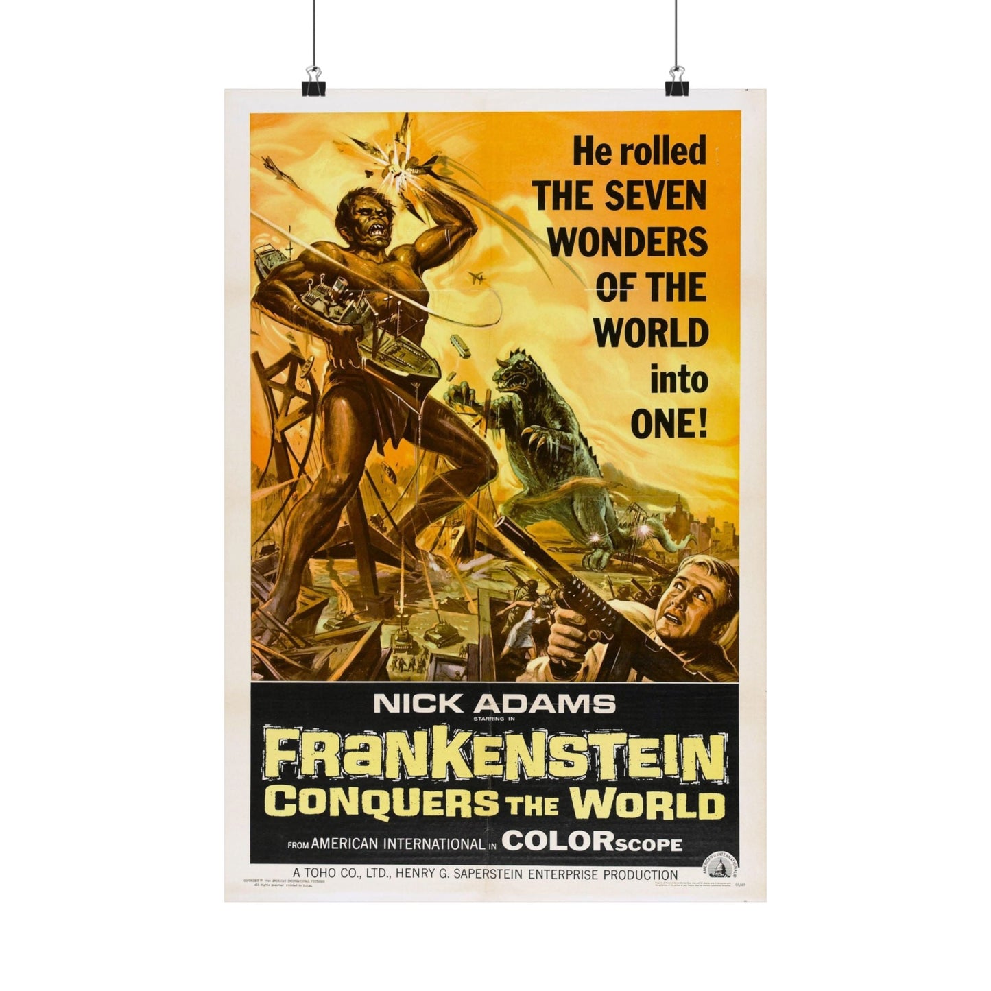 FRANKENSTEIN CONQUERS THE WORLD 1966 - Paper Movie Poster-16″ x 24″-The Sticker Space