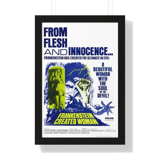 FRANKENSTEIN CREATED WOMAN 1967 - Framed Movie Poster 16″ x 24″ Black - The Sticker Space
