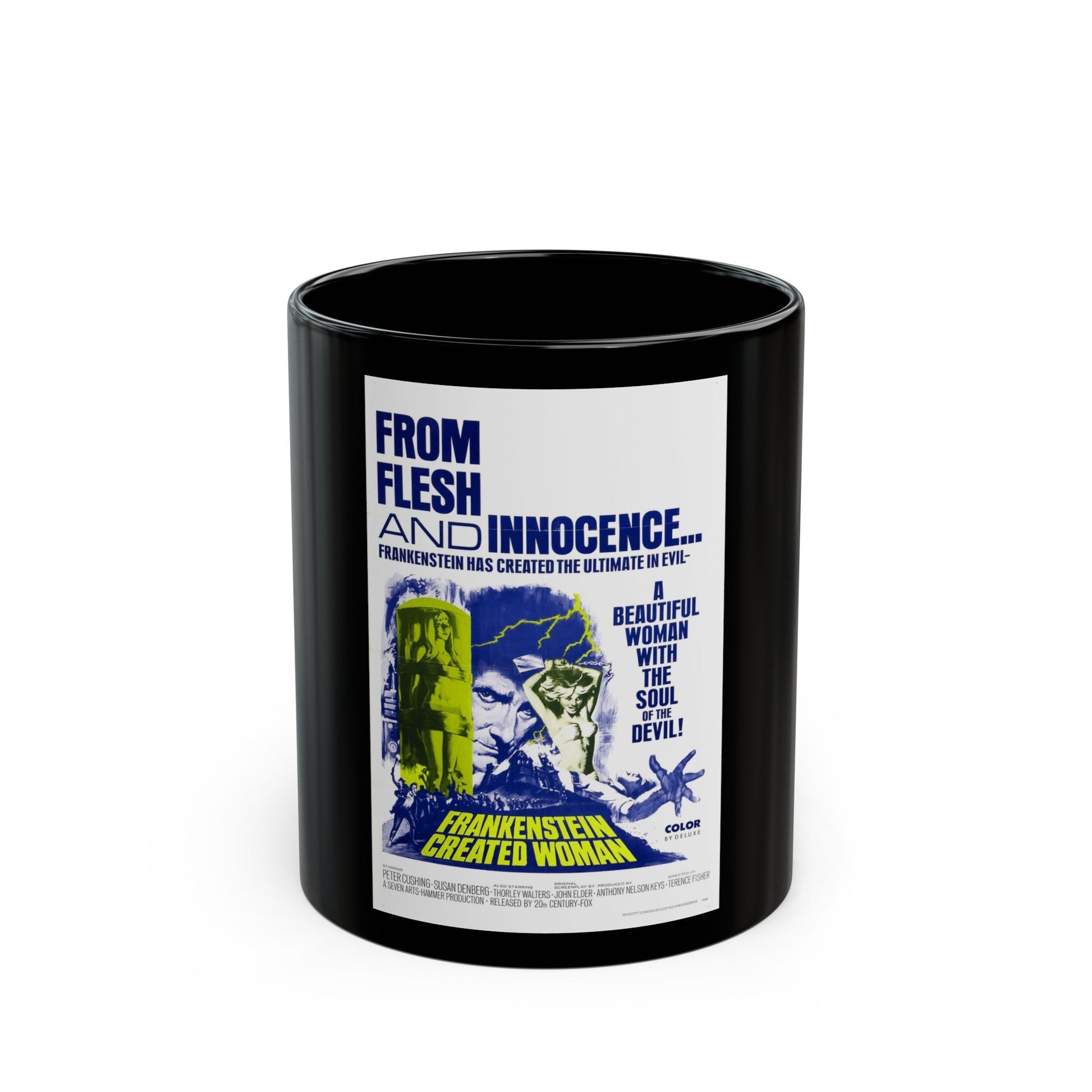 FRANKENSTEIN CREATED WOMAN 1967 Movie Poster - Black Coffee Mug-11oz-The Sticker Space