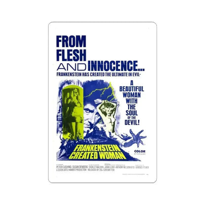 FRANKENSTEIN CREATED WOMAN 1967 Movie Poster - STICKER Vinyl Kiss-Cut Decal 3 Inch White - The Sticker Space