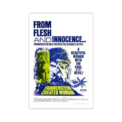 FRANKENSTEIN CREATED WOMAN 1967 Movie Poster - STICKER Vinyl Kiss-Cut Decal 6 Inch White - The Sticker Space