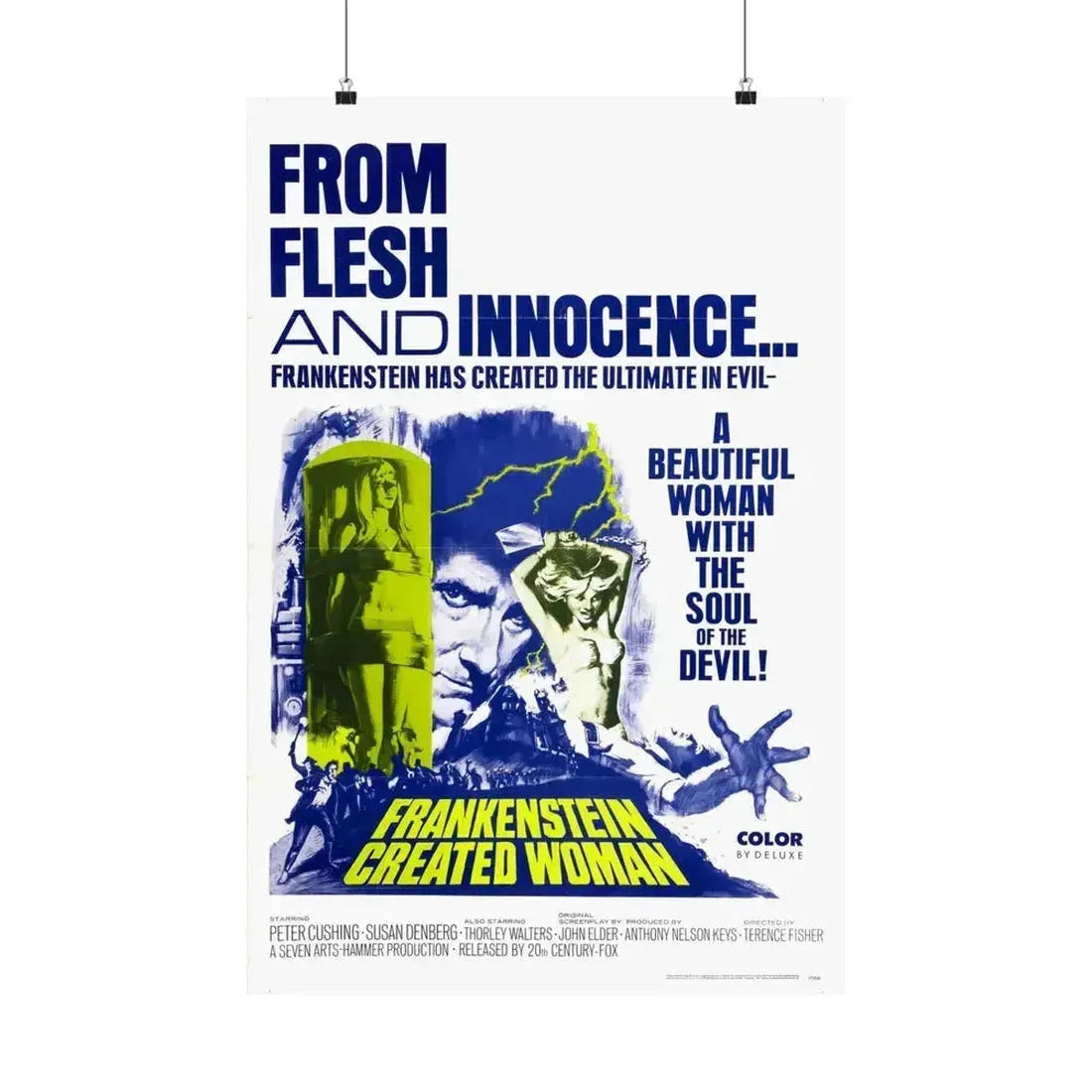 FRANKENSTEIN CREATED WOMAN 1967 - Paper Movie Poster 20″ x 30″ Matte - The Sticker Space