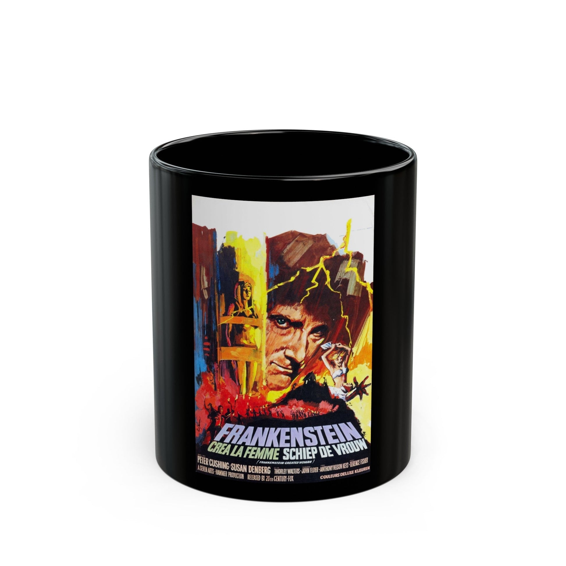 FRANKENSTEIN CREATED WOMAN (BELGIAN) 1967 Movie Poster - Black Coffee Mug-11oz-The Sticker Space