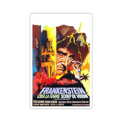 FRANKENSTEIN CREATED WOMAN (BELGIAN) 1967 Movie Poster - STICKER Vinyl Kiss-Cut Decal 3 Inch White - The Sticker Space