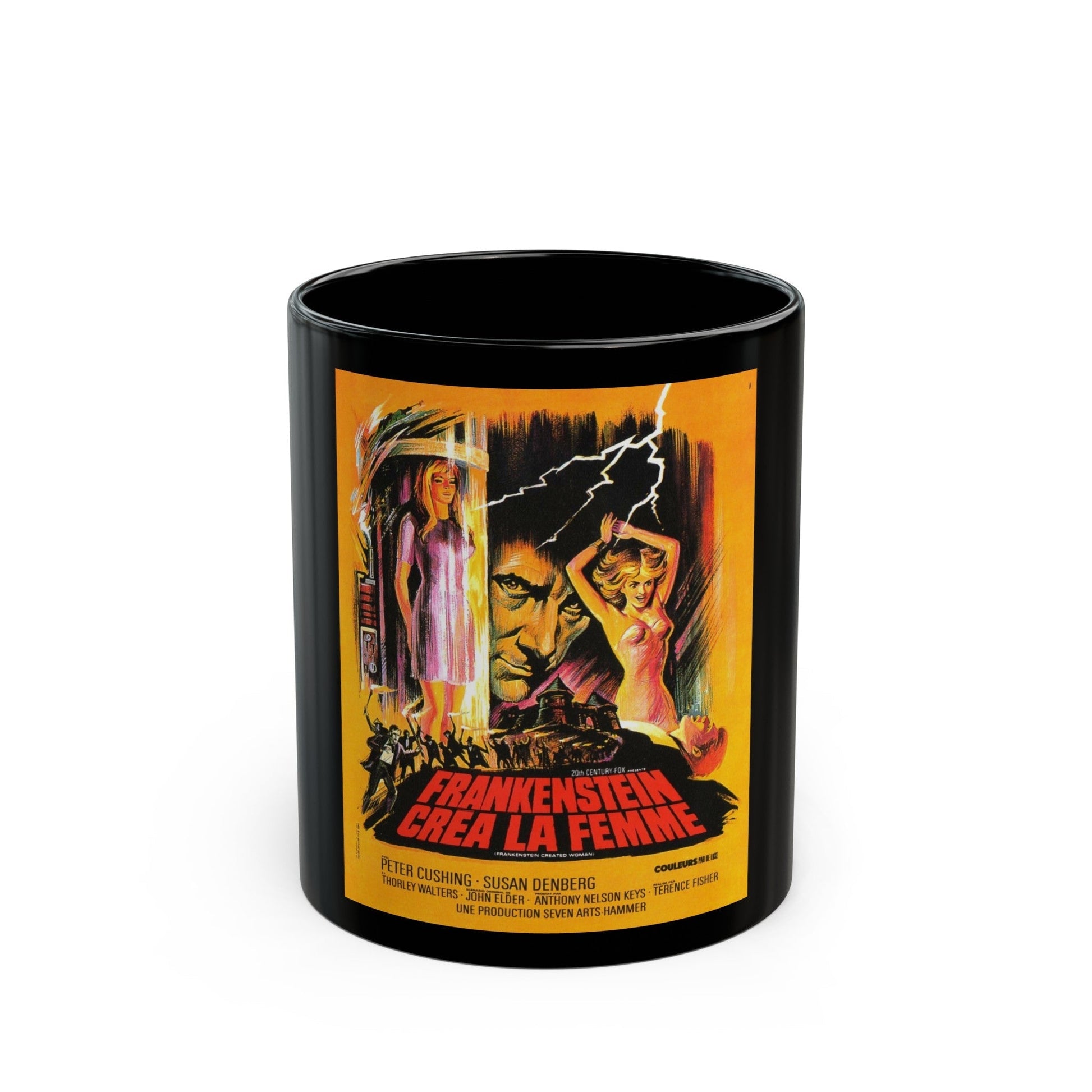 FRANKENSTEIN CREATED WOMAN (FRENCH) 1967 Movie Poster - Black Coffee Mug-11oz-The Sticker Space